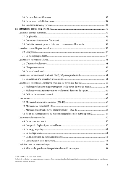 Le droit pénal - Fascicule de majeures et plans types