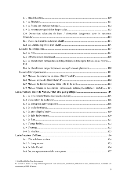 Le droit pénal - Fascicule de majeures et plans types