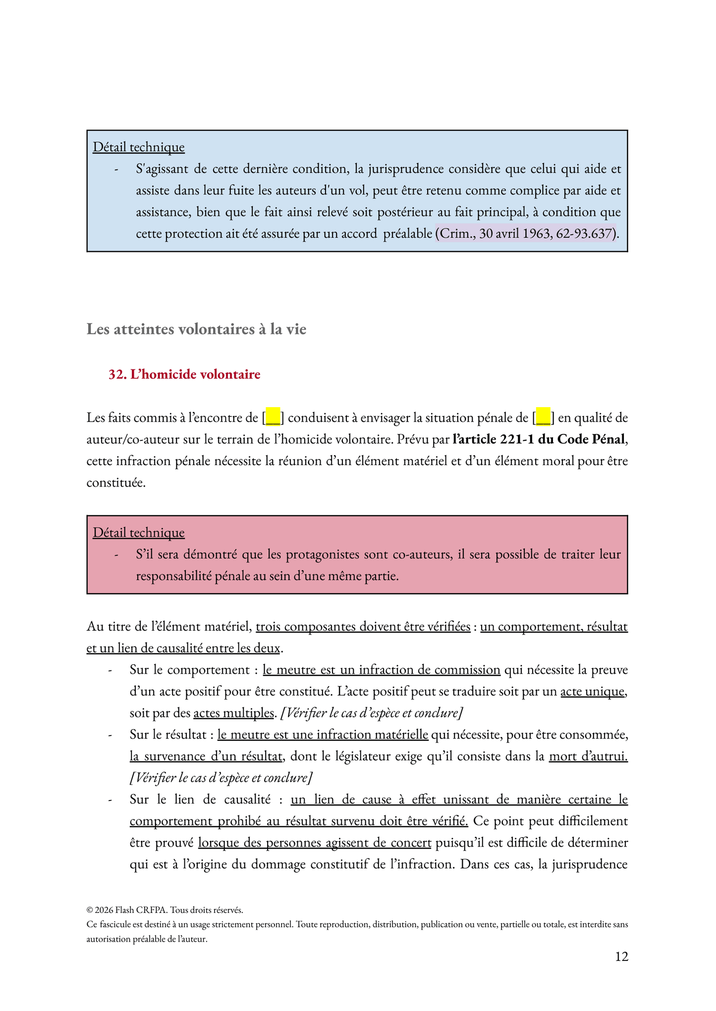Le droit pénal - Fascicule de majeures et plans types