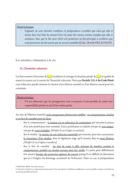 Le droit pénal - Fascicule de majeures et plans types