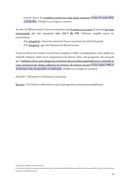 Le droit pénal - Fascicule de majeures et plans types